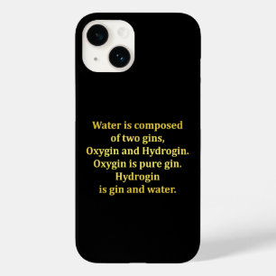 Coque Pour iPhone 14 Blague sur l'eau et le gin drôle