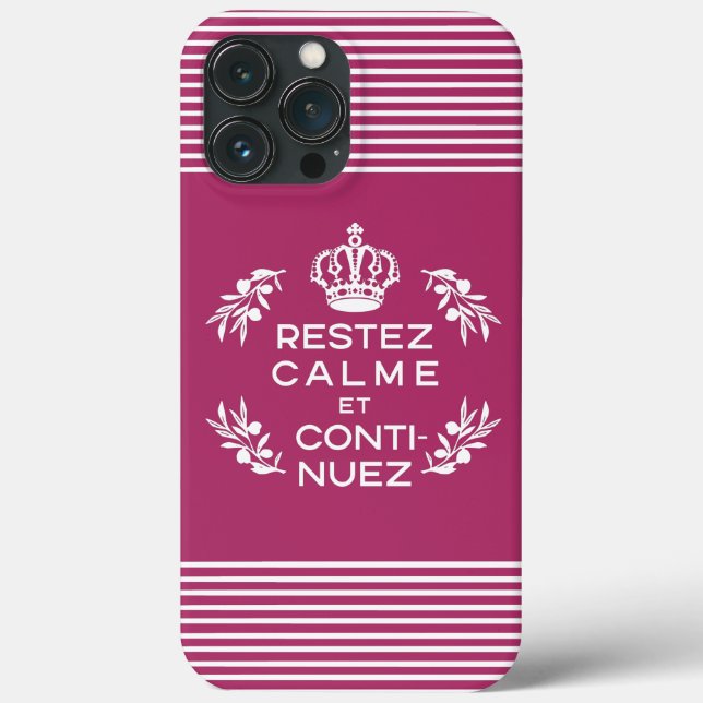 Coques Case-Mate iPhone blanc chaud Français Gardez le calme et continuer (Verso)