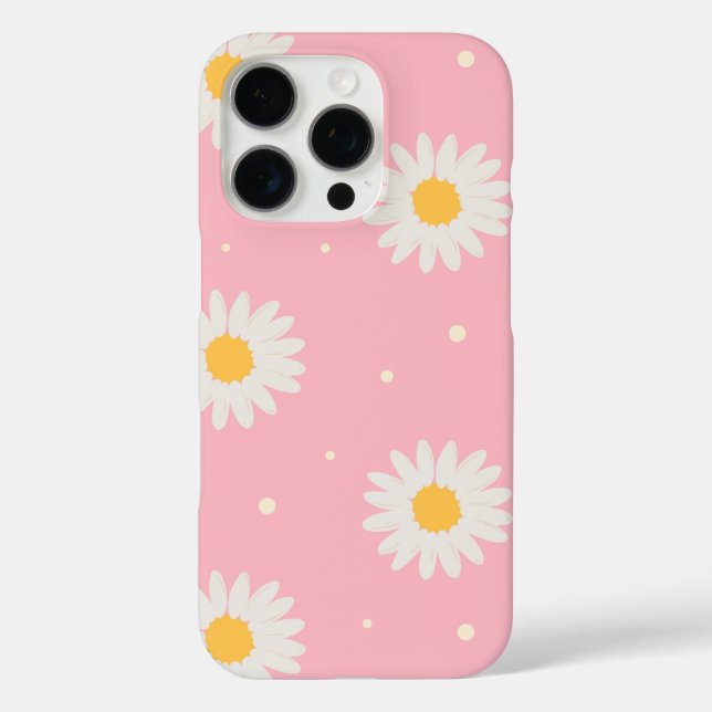 Coques Case-Mate iPhone Blanc Daisy Dot Rose (Verso)
