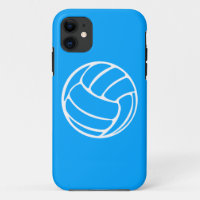 blanc de volleyball de l'iPhone 5 sur le bleu