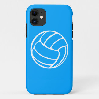 Coque iPhone 11 blanc de volleyball de l'iPhone 5 sur le bleu