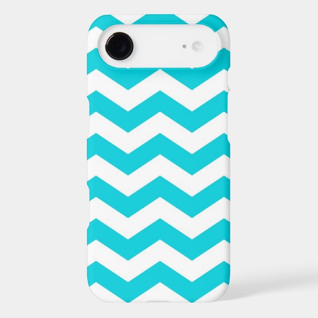 Coques Case-Mate iPhone Blanc et motif de zigzag d'Aqua (Verso)