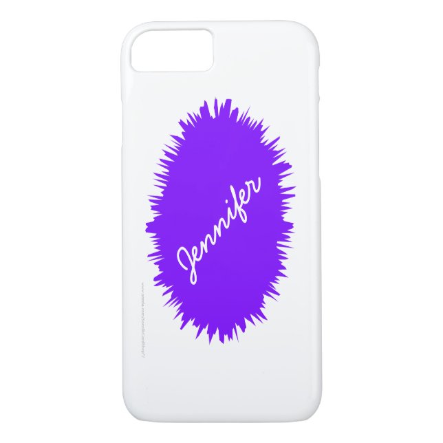 Coques Case-Mate iPhone Blanc et violet, Nom personnel,  (Dos)
