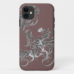 Case-Mate iPhone Case Blanc - Fleur métallique effet Embossé