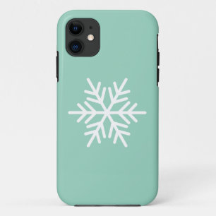 Case-Mate iPhone Case Blanc Moderne Flocon de Neige Nordique sur Fond Ve