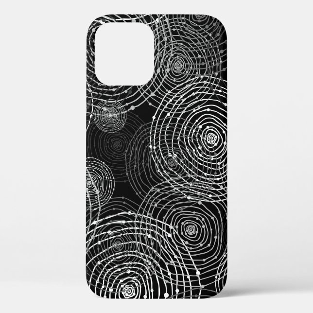Coques Case-Mate iPhone Blanc Noir : Formes Rondes Simples. (Verso)