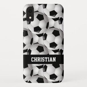 Coque Pour iPhone XR Blanc personnalisé de noir de motif de ballon de