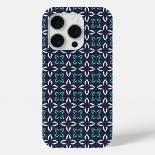 Coque iPhone 15 Pro Blanc vert et Abstrait de la marine