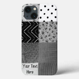 Etui iPhone Case-Mate blanc vintage de noir de conception de tissu de