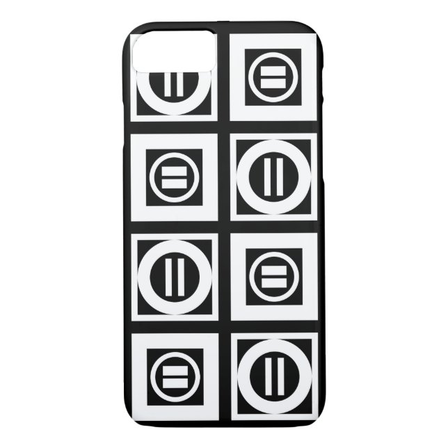 Coques Case-Mate iPhone Blancs sur le Motif des signes géométriques noir (Dos)