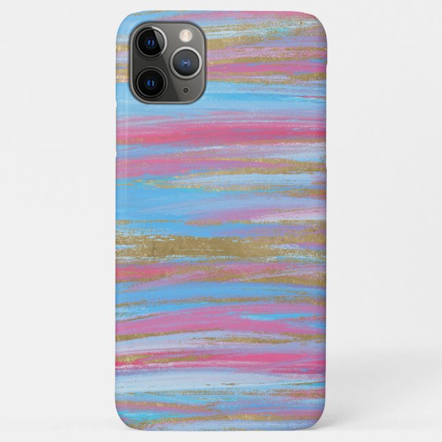Coques Case-Mate iPhone Bleu Abstrait, rose et doré (Dos)