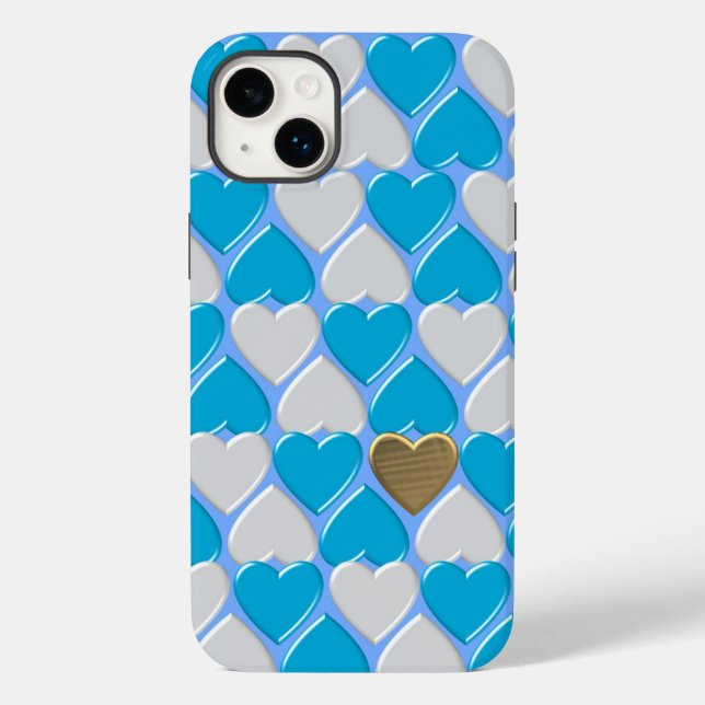 Coques Case-Mate iPhone Bleu, blanc motif bavarois. (Verso)