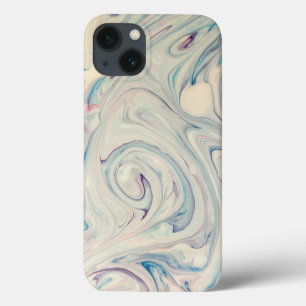 Case-Mate iPhone Case Bleu blanc rose moderne Fluid Marbling Art Abstrai