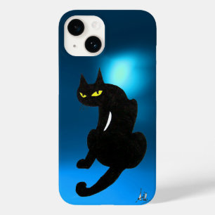 Coque Pour iPhone 14 Bleu CAT NOIR
