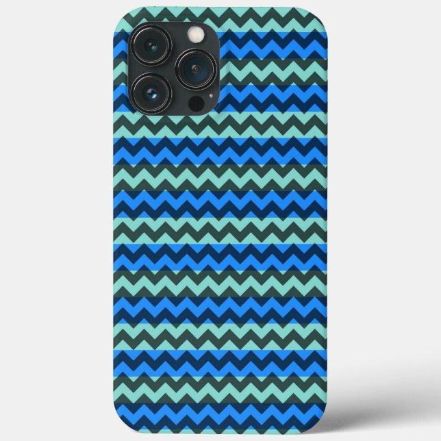 Coques Case-Mate iPhone Bleu Chevron Zigzag (Verso)