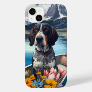 Coque Pour iPhone 14 Plus Bleu Coonhound sur une pagaie : une aventure Pitto