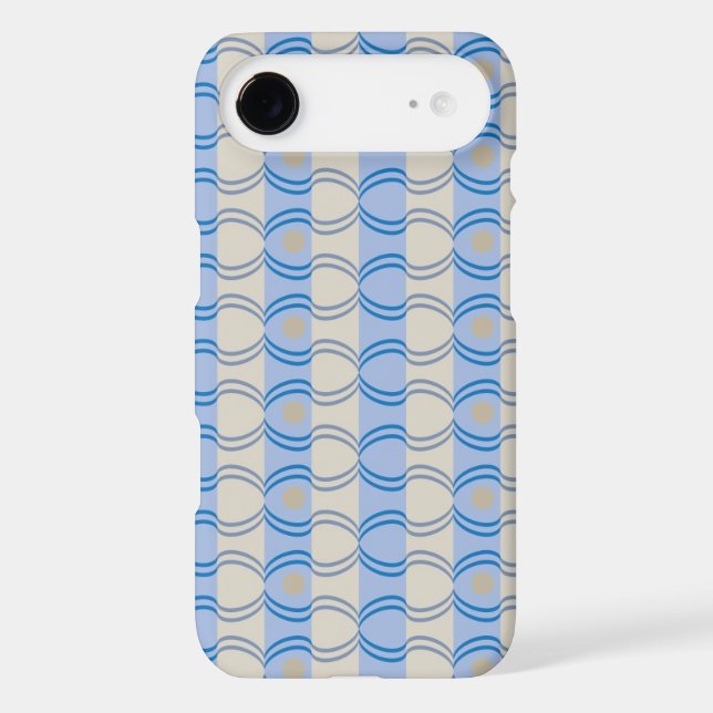 Coques Case-Mate iPhone Bleu courant Tan de Candystripe (Verso)