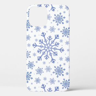 Case-Mate iPhone Case  Bleu de la marine Flammes de neige de Noël en hiv