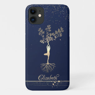 Case-Mate iPhone Case Bleu de la marine, Silhouette des femmes de l'arbr