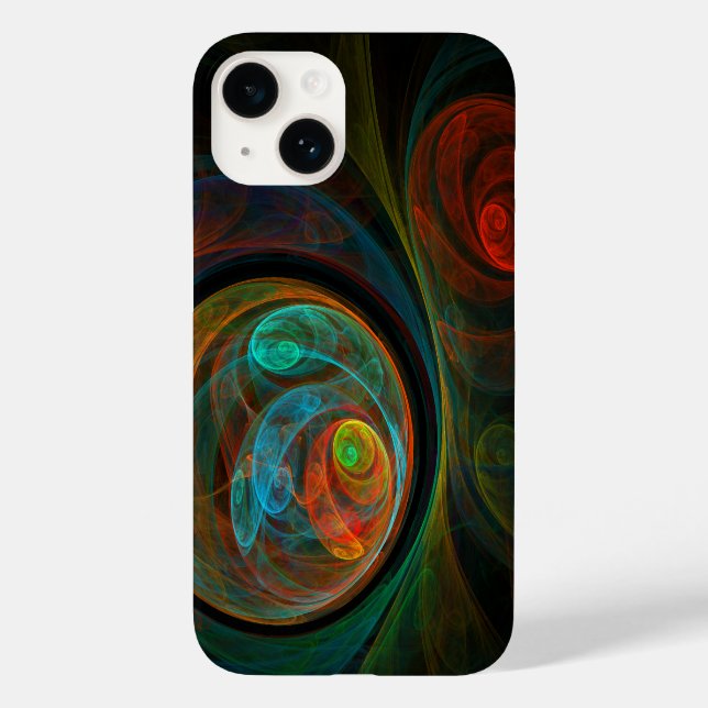 Coques Case-Mate iPhone Bleu de renaissance Art Abstrait (Verso)