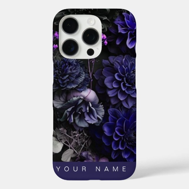 Coques Case-Mate iPhone Bleu des fleurs hantées (Verso)