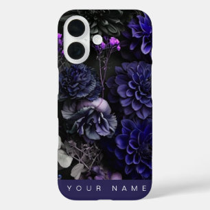 Coque Pour iPhone 16 Bleu des fleurs hantées