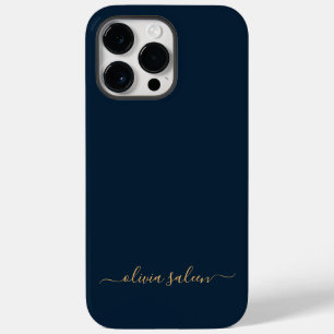 Coque Pour Pour iPhone 14 Pro Max bleu doré personnalisé
