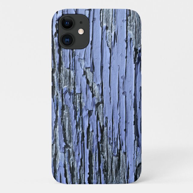 Coques Case-Mate iPhone Bleu en bois de peinture d'épluchage (Dos)