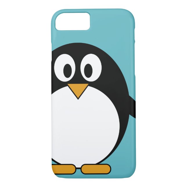 Coques Case-Mate iPhone Bleu en pastel de pingouin mignon de bande (Dos)