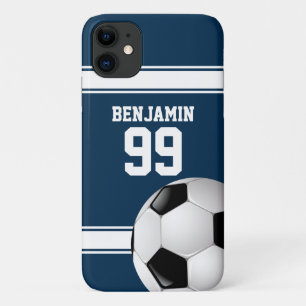 Etui iPhone Case-Mate Bleu et blanc barre le ballon de football du