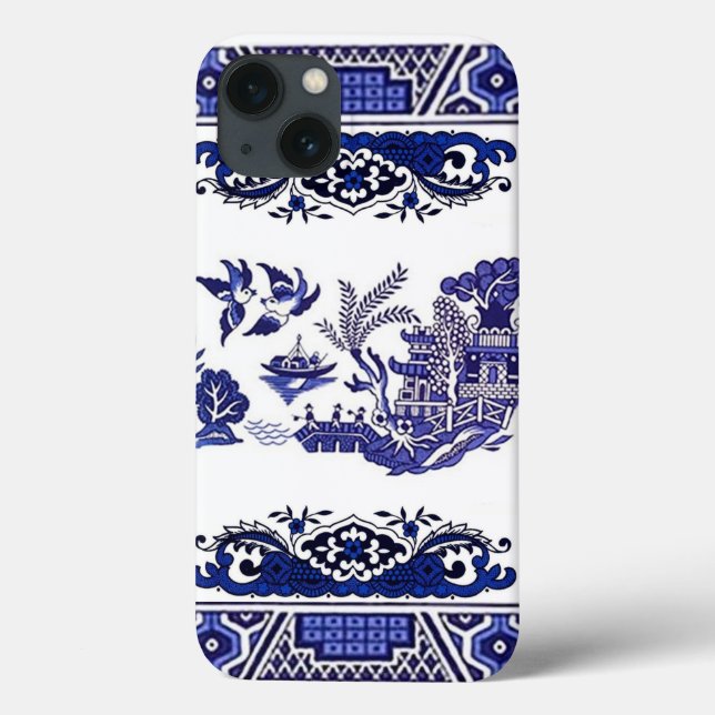 Coques Case-Mate iPhone Bleu et blanc Chine bleu Willow Design (Verso)
