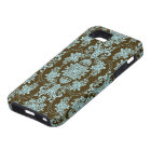 Bleu Et Brown Vintage Baroque Floral