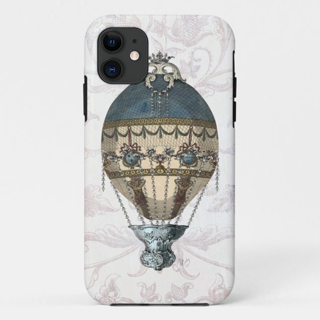Coques Case-Mate iPhone Bleu et crème baroques de ballon (Dos)