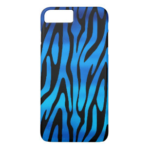 Coque iPhone 7 Plus Bleu et Noir Motif Zebra