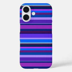 Coque Pour iPhone 16 Bleu et violet bandes horizontales