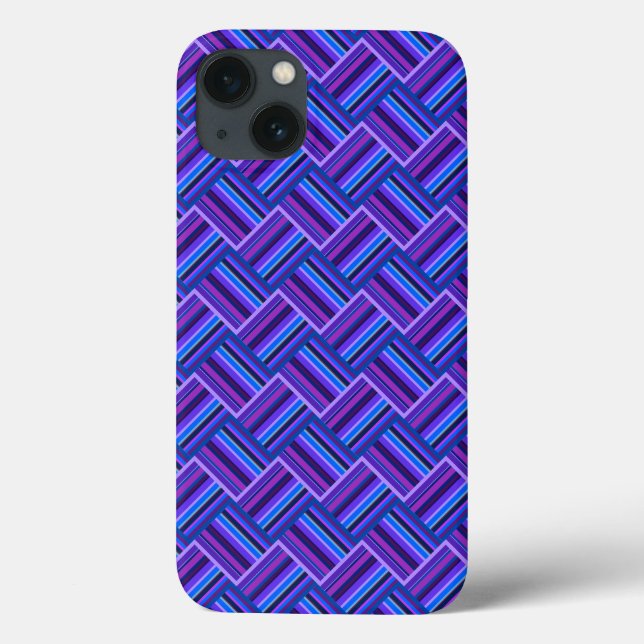 Coques Case-Mate iPhone Bleu et violet rayures tisser Coque-Mate iPhone ca (Verso)