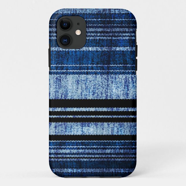 Coques Case-Mate iPhone Bleu foncé Grandes texture grunge (Dos)