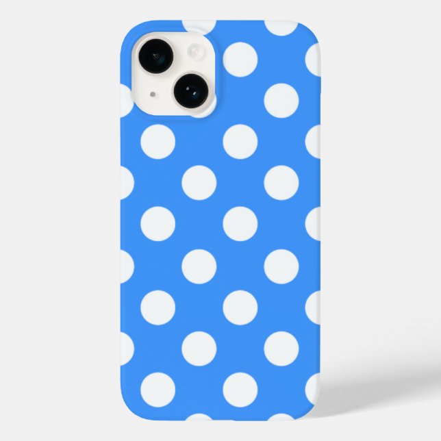 Coques Case-Mate iPhone Bleu Grattant Et Grands Pois Blancs (Verso)