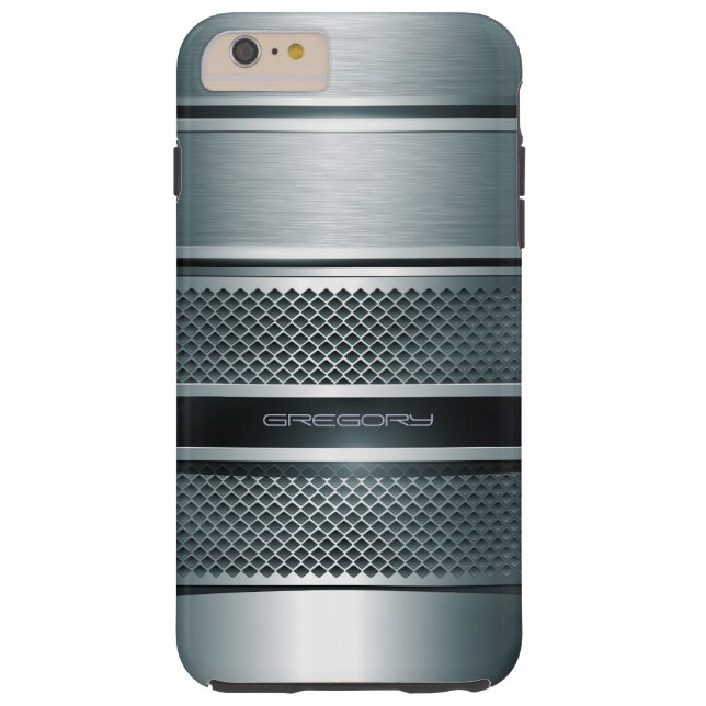 Coques Case-Mate iPhone Bleu Gris métal rayures Arrière - plan (Dos)