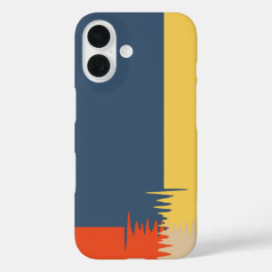 Coque Pour iPhone 16 Bleu Jaune Rouge Crème