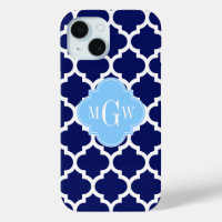 Bleu marine blanc Marocain #5 Bleu ciel Nom Monogr