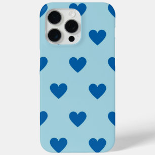 Coque iPhone 15 Pro Max Bleu mignon simple Motif de coeur