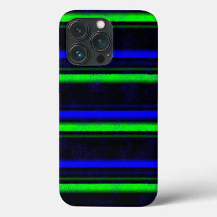 Etui iPhone 13 Pro Bleu Noir Grandes Vertes