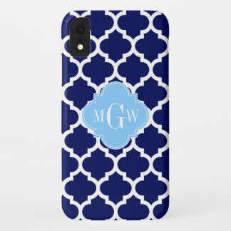 Coque Case-Mate Pour iPhone Bleu Nuit Blanc Marocain #5 Bleu Ciel Monogramme N