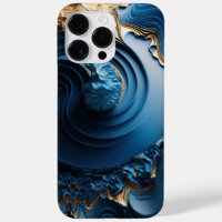BLEU & OR ABSTRAIT LIQUIDE REGARDS SWIRLS
