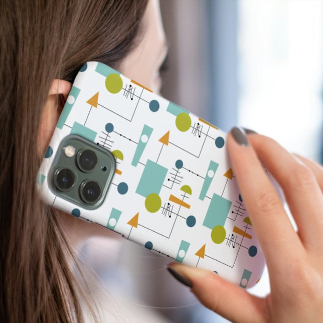 Coques Case-Mate iPhone Bleu Orange Vert Formes Lignes Mi-Siècle Moderne (Créateur téléchargé)