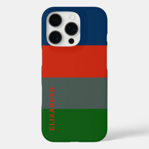 Coques iPhone 16 Pro Bleu Orange Vert Motif Personnalisé