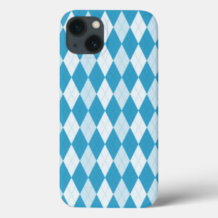 Coques Pour iPhone Bleu paon argyle petite forme de diamant