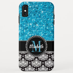 Case-Mate iPhone Case Bleu Parties scintillant étincelante, Damas, Fille