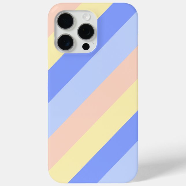 Coques Case-Mate iPhone Bleu pastel et diagonale jaune (Verso)